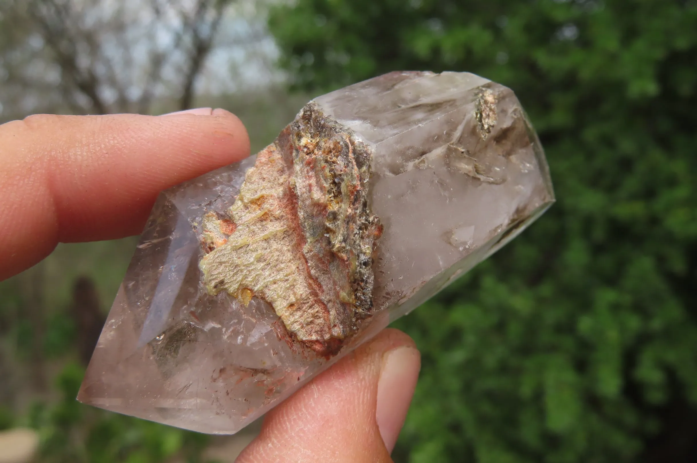 Polished Smokey Window Quartz Crystals x 6 From Madagascar