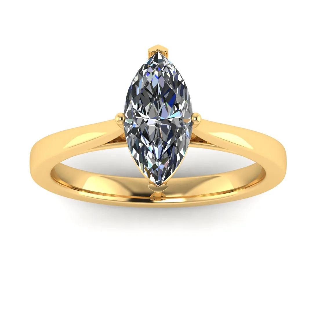 "Eden" Solitaire Marquise Cut Diamond Engagement Ring SSMC04