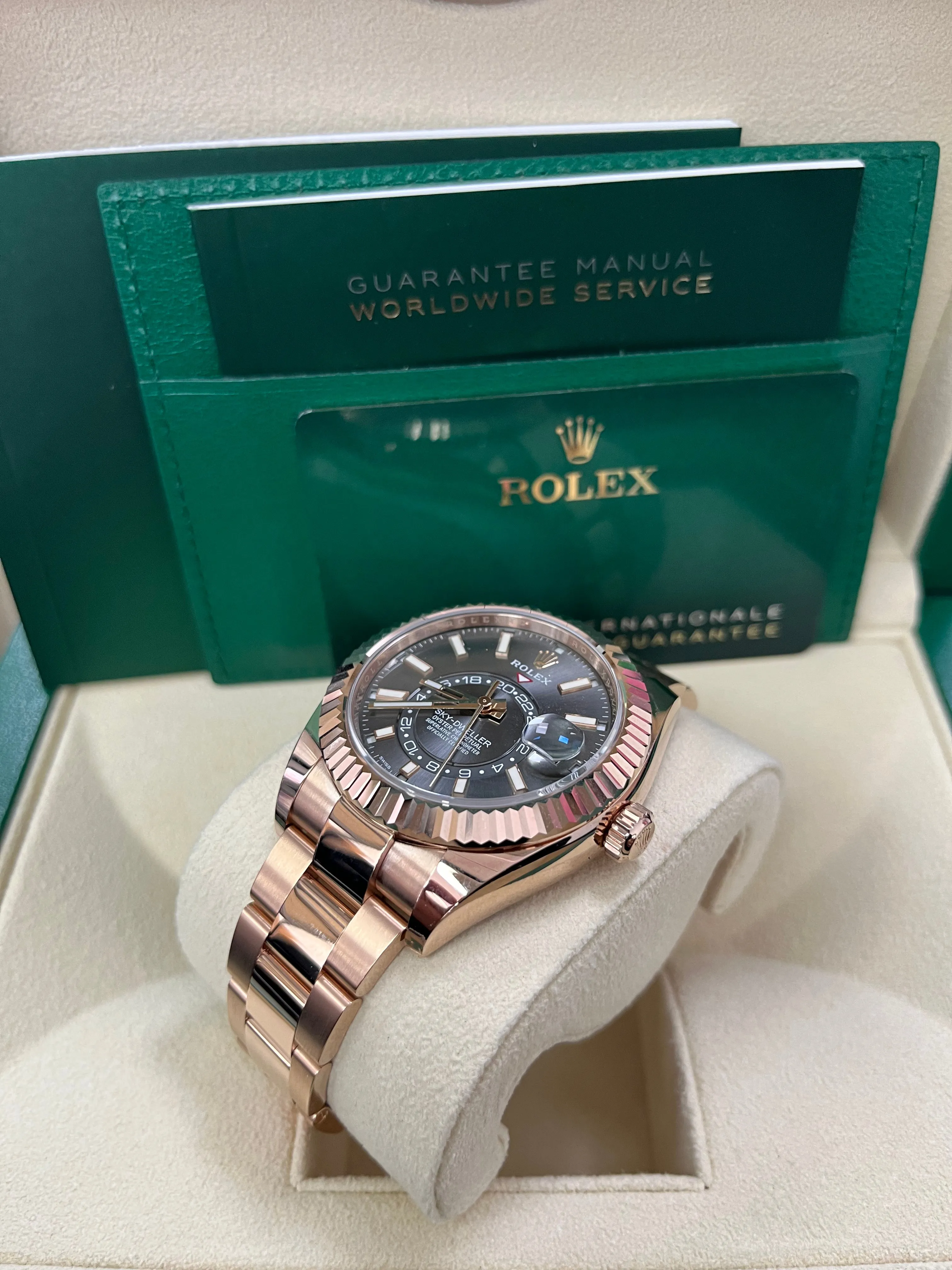 Rolex Sky-Dweller Rose Gold - Dark Rhodium Index Dial - Oyster Bracelet (Ref# 326935)