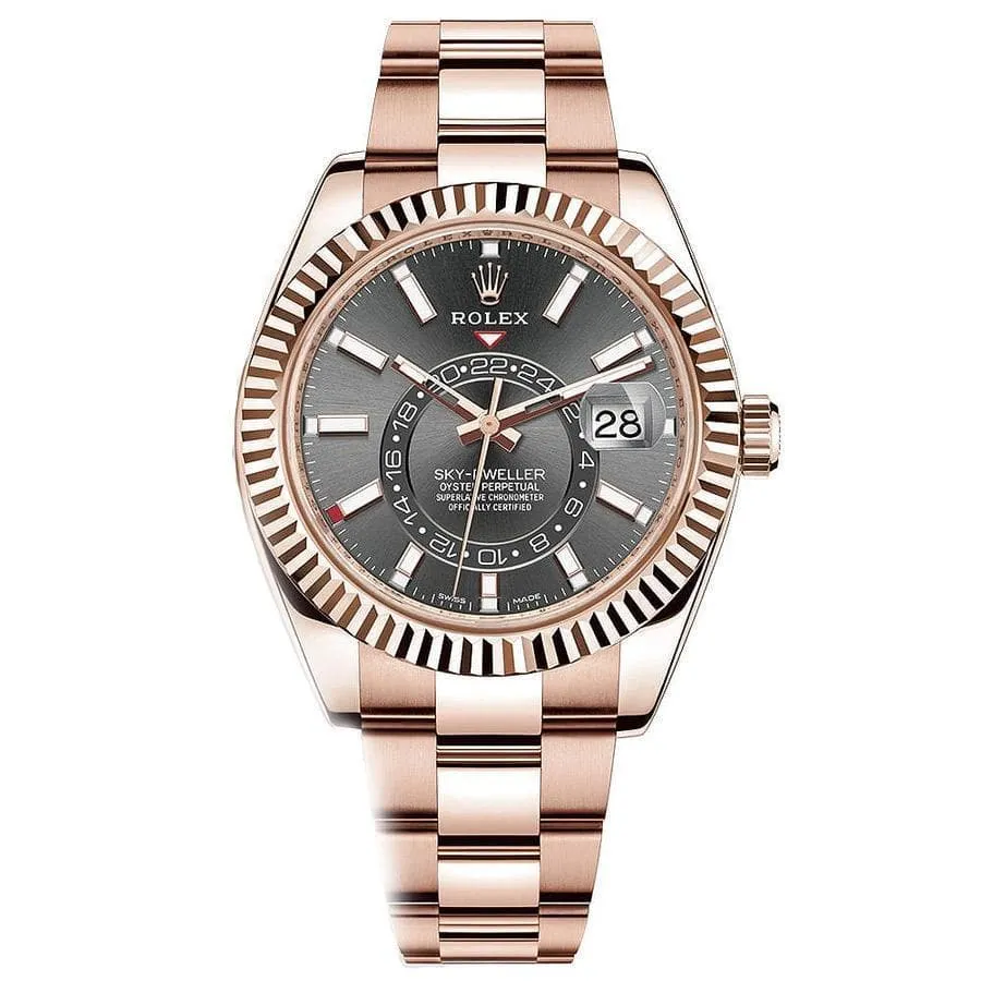 Rolex Sky-Dweller Rose Gold - Dark Rhodium Index Dial - Oyster Bracelet (Ref# 326935)