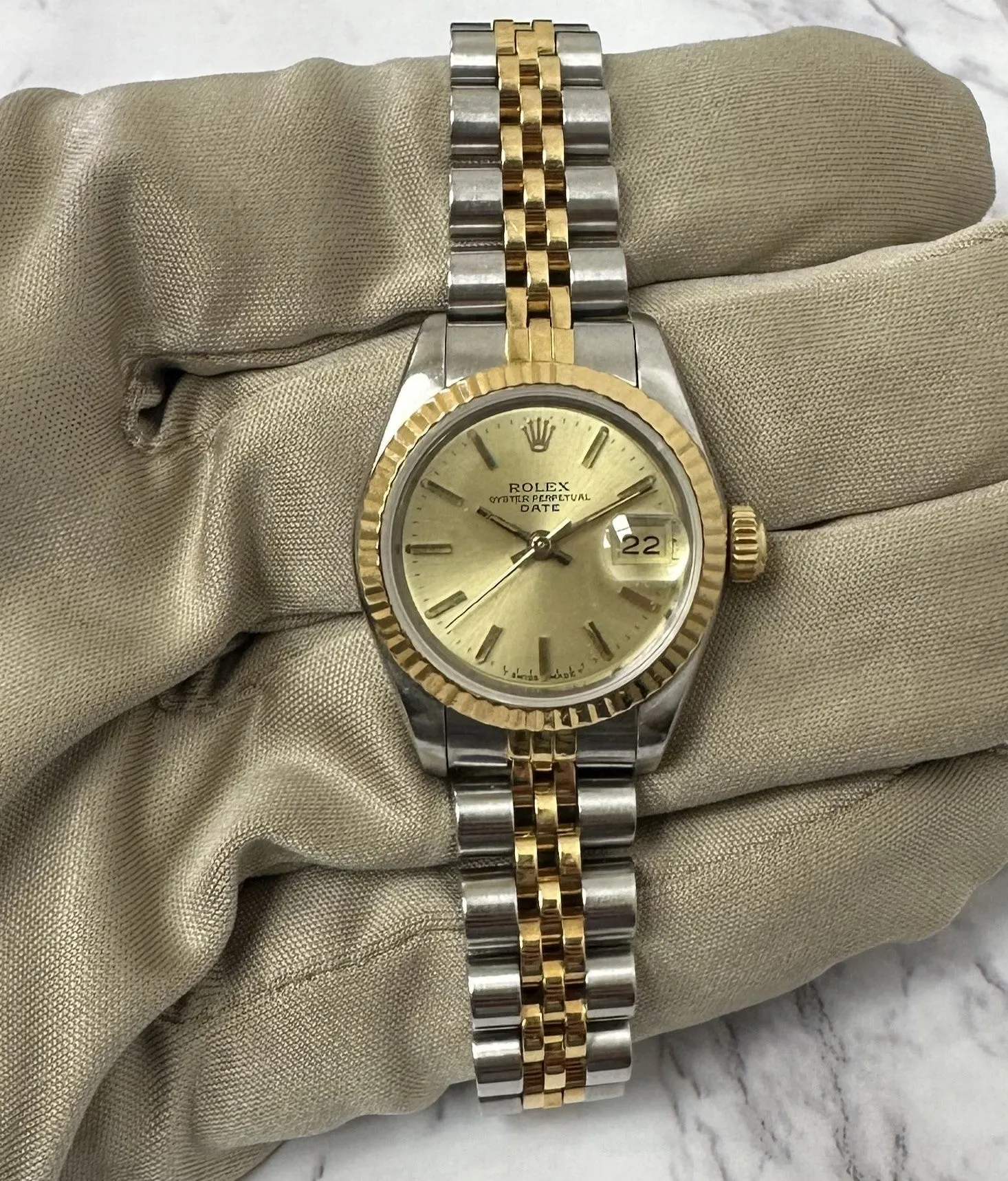 Rolex Two-tone 26mm Date 1986 Watch