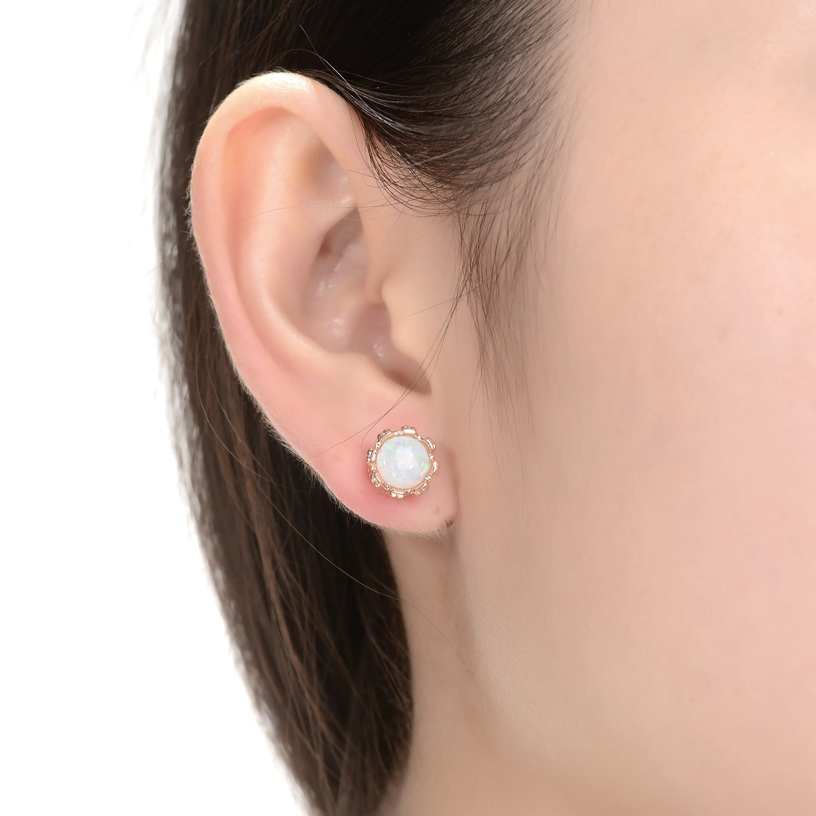 Rose Gold Plated Multi Colored Cubic Zirconia Stud Earrings