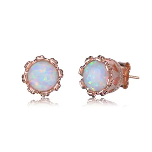 Rose Gold Plated Multi Colored Cubic Zirconia Stud Earrings