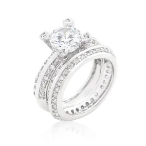 Round Cut Pave Ring Set