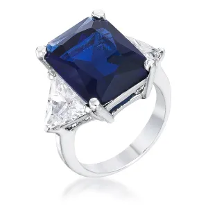 Royal Blue Radiant Cut Engagement Ring