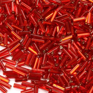 Ruby 6.6mm Bugle Silver Lined - Pack of 50g