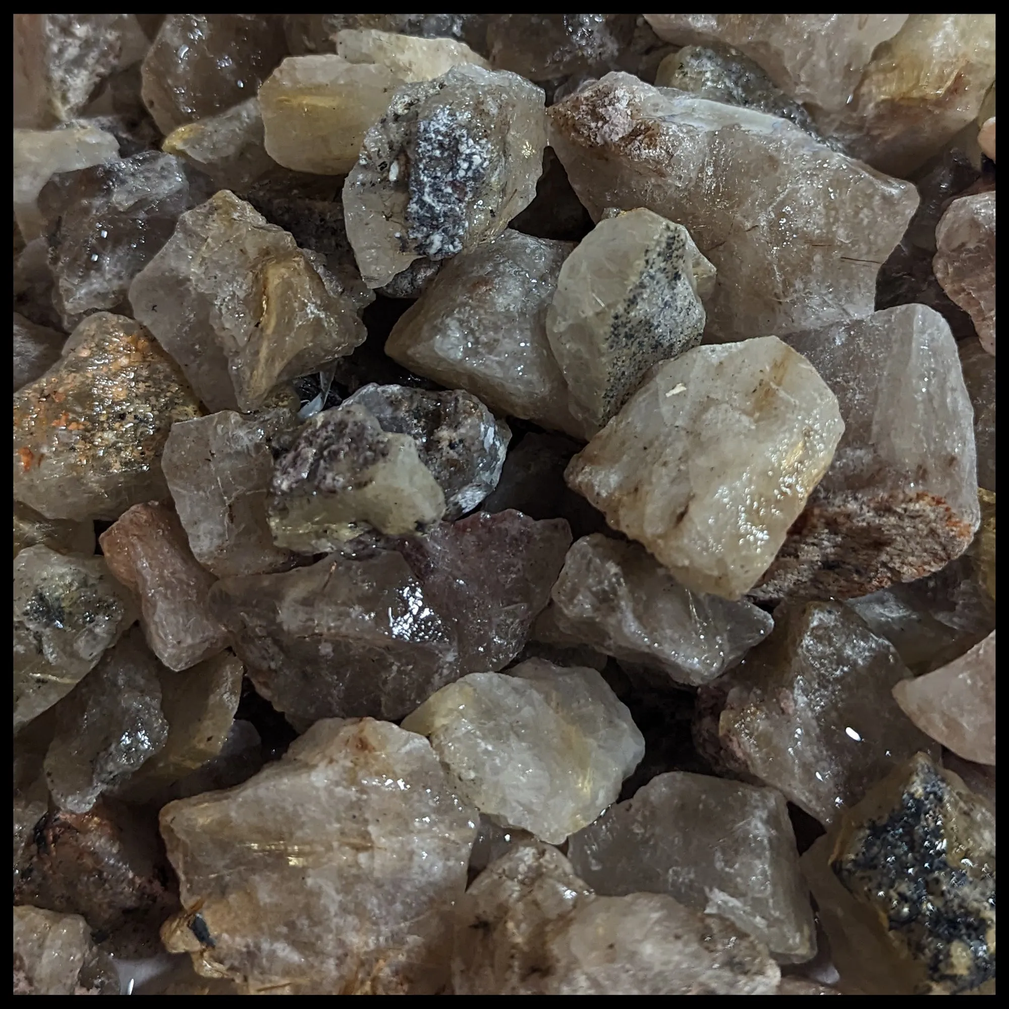 Rutilated Quartz, Tumbling Rough, per lb