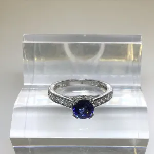 Sapphire & Diamond Channel Set Engagement Ring