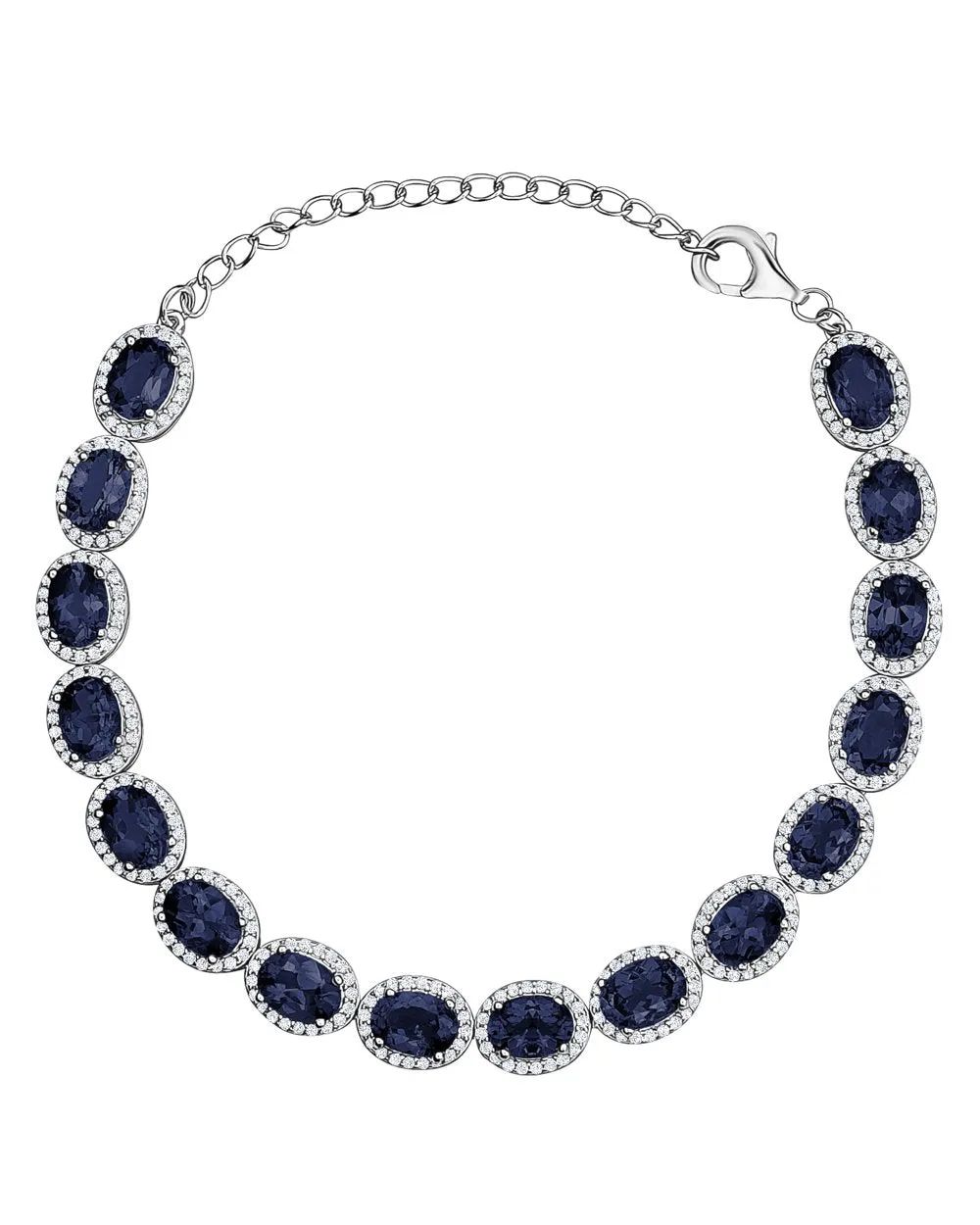 Sapphire and Cubic Zirconia Tennis Bracelet