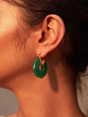 SHYLA - Sphinx Earrings - Emerald