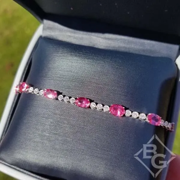 Simon G. Oval Cut Pink Spinel & Diamond Bracelet