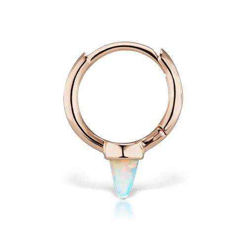 Single Short Opal Spike Non-Rotating Clicker by Maria Tash in Rose Gold