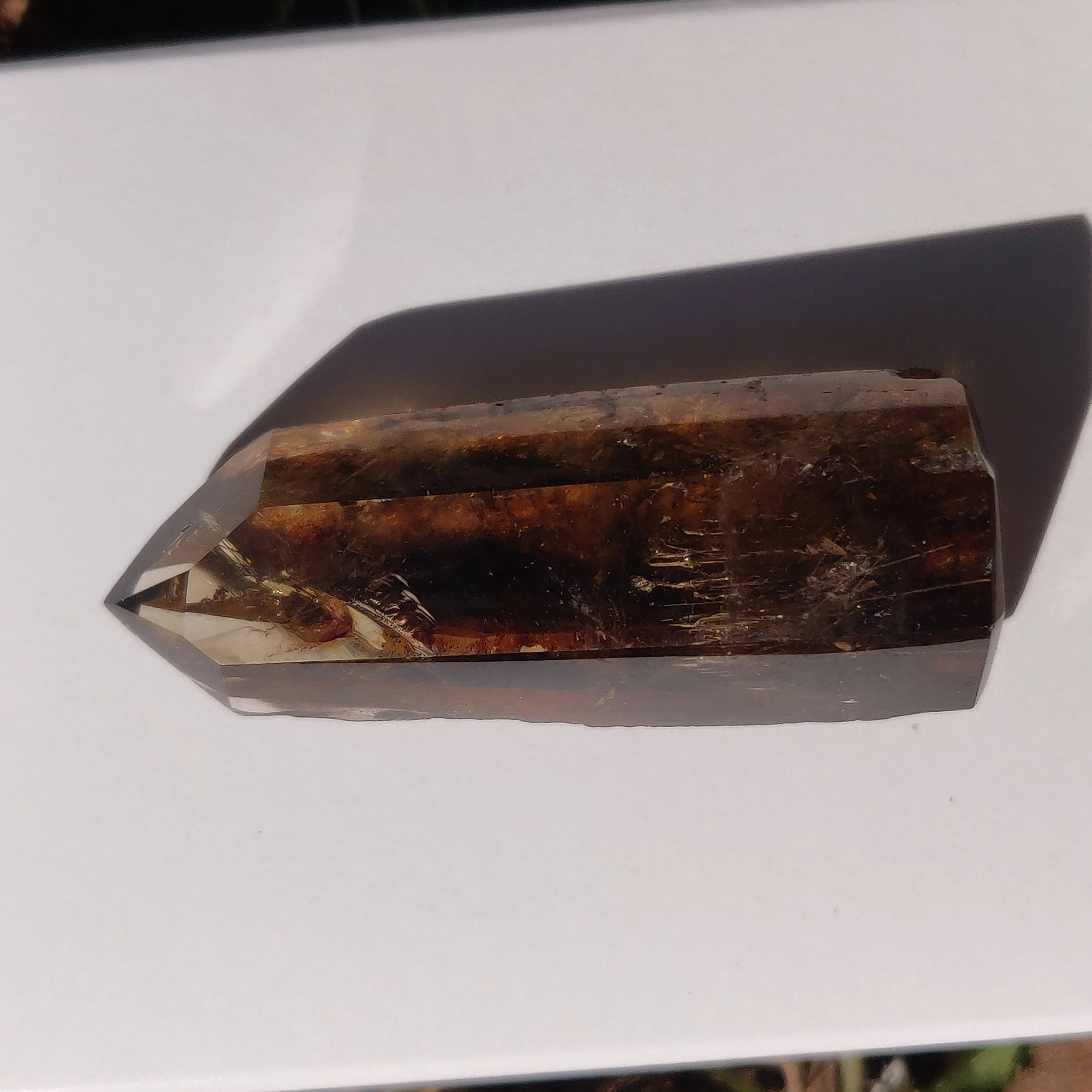 Smoky Garden Quartz Point, Lodolite Point (#12G)