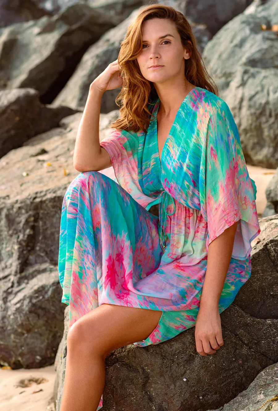 SOPHIA ALEXIA OPAL OPULENCE CAPRI KIMONO DRESS