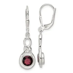 Sterling Silver Gemstone Knot Leverback Dangle Earrings