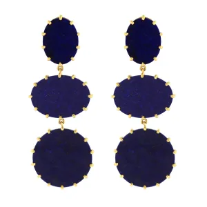 The Lapis 3 Stone Drop Earring