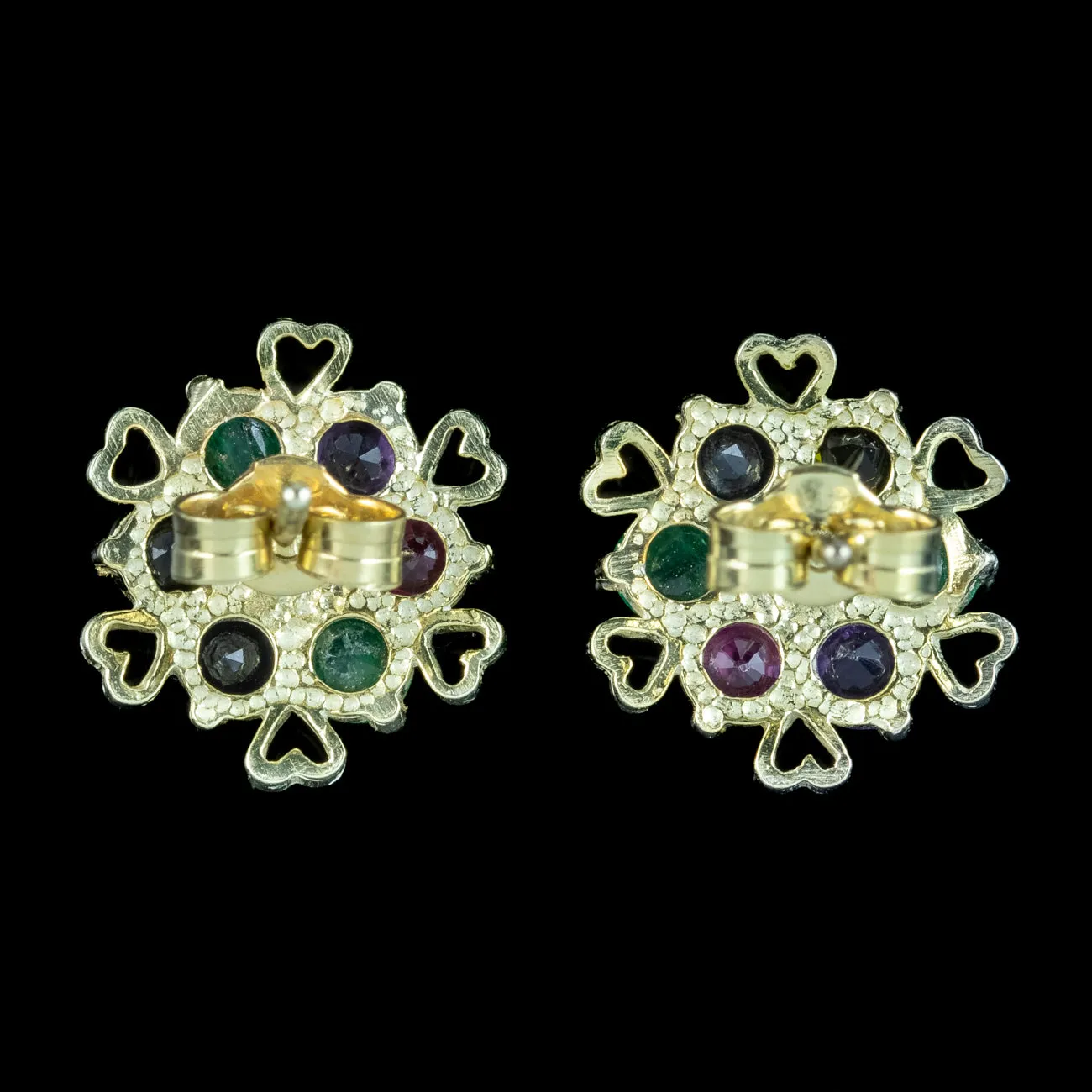 Victorian Style Acrostic Gemstone Dearest Stud Earrings