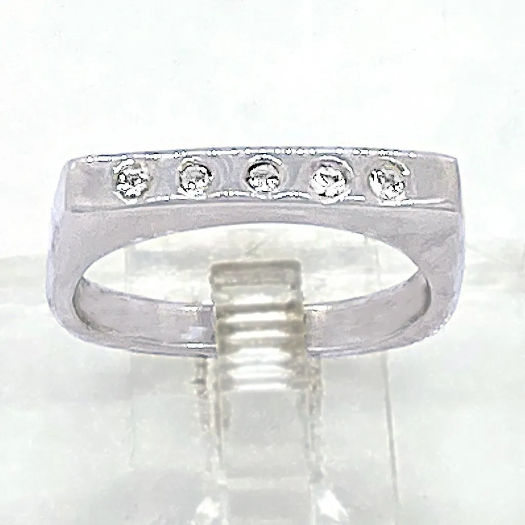 White Sapphires row Ring (size 6)