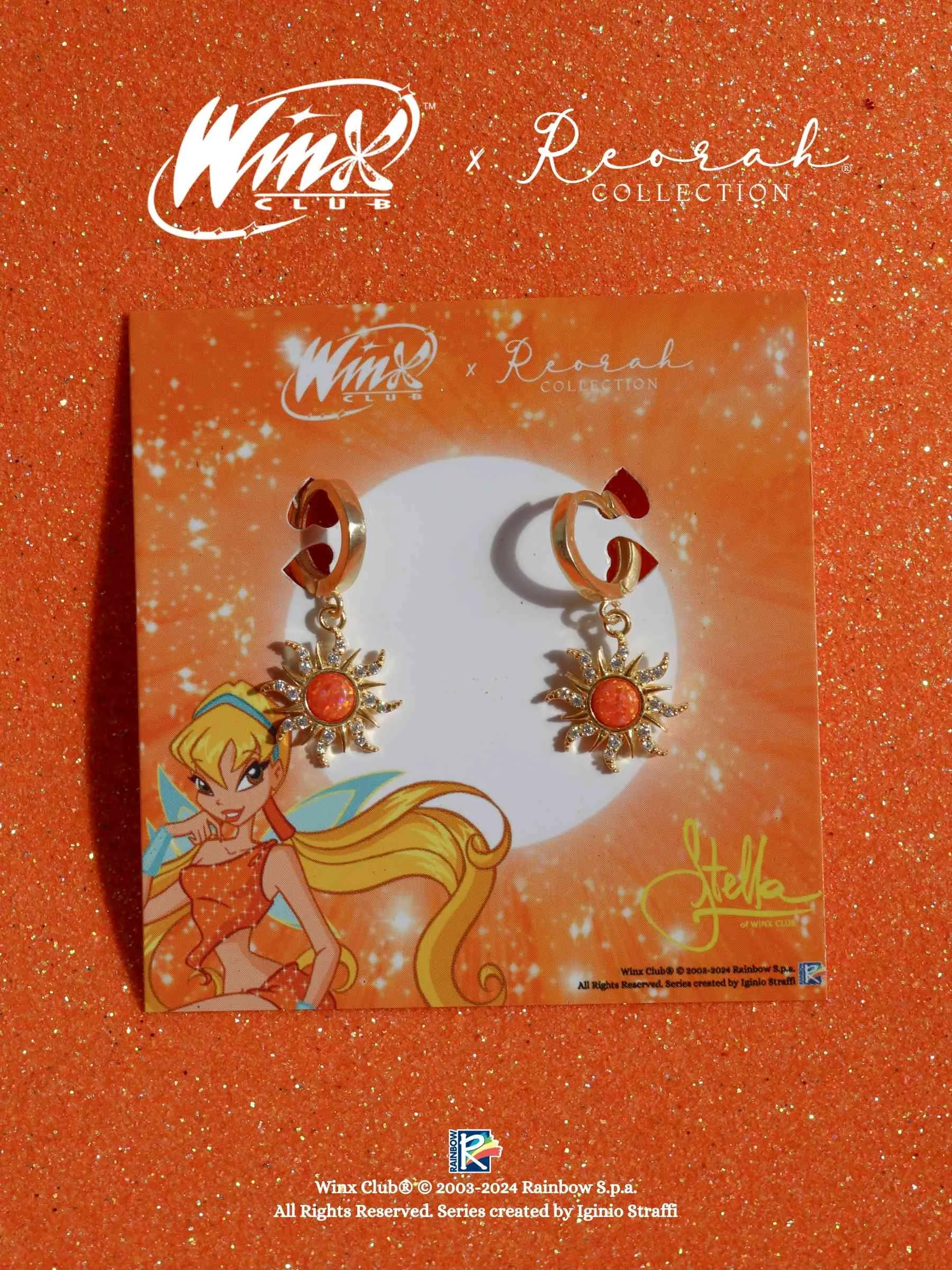 Winx Club® Stella Opal Sun Earrings, 925 Sterling Silver