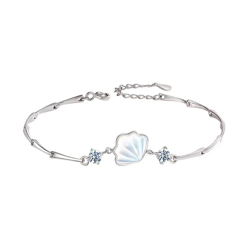 Women's Trendy Niche Design Silver Shell Bracelet