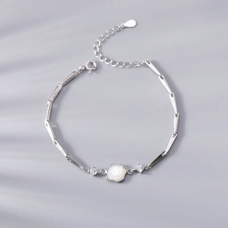 Women's Trendy Niche Design Silver Shell Bracelet