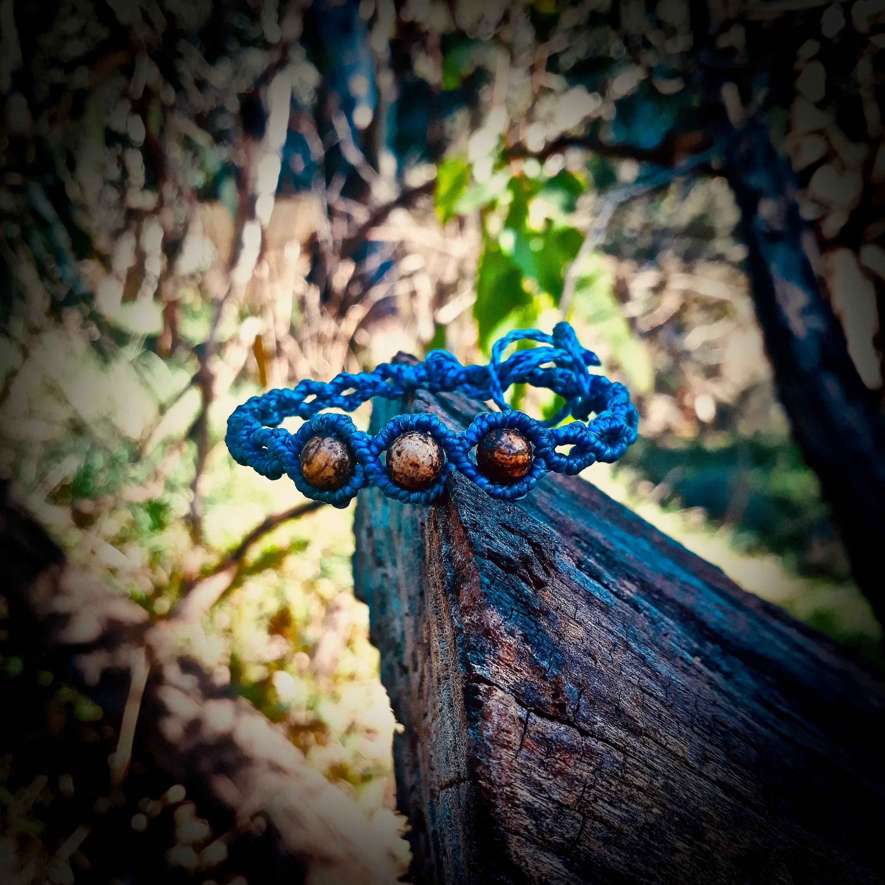 Wood jasper beads bracelet