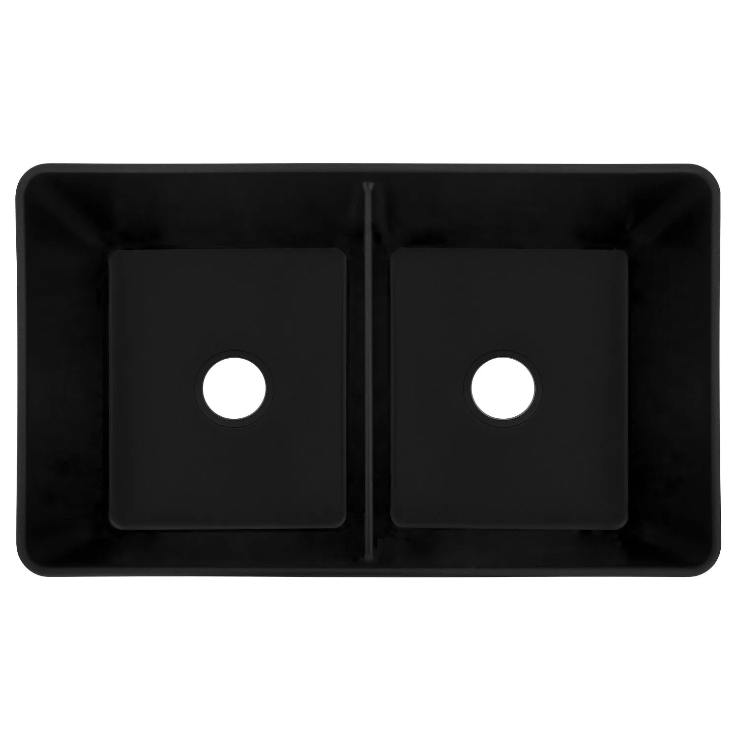 ZLINE 33" Siena Farmhouse Double Bowl Apron Mount Quartz Sink in Matte Black (SK-QAD-MB-33)